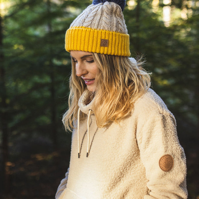 Hazel Slouch Neck Recycled Sherpa Fleece - Oatmeal