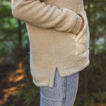 Hazel Slouch Neck Recycled Sherpa Fleece - Oatmeal