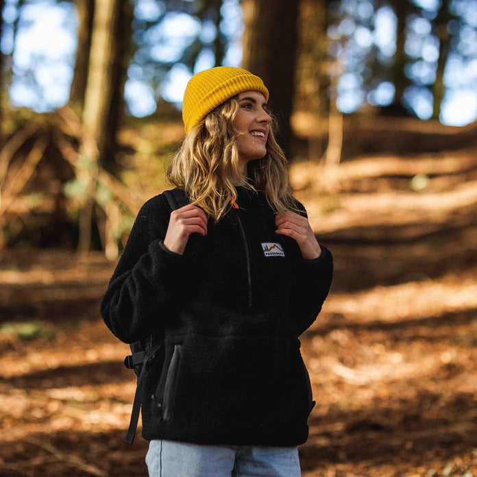 Maine Hooded Recycled Sherpa Fleece - Black