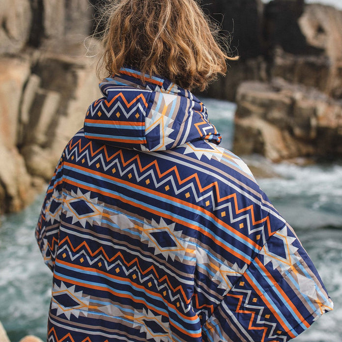 Wild Recycled Insulated Poncho - Stargazer Navy