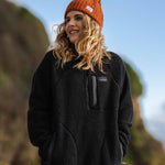 Home 1/4 Zip Recycled Sherpa Fleece - Black
