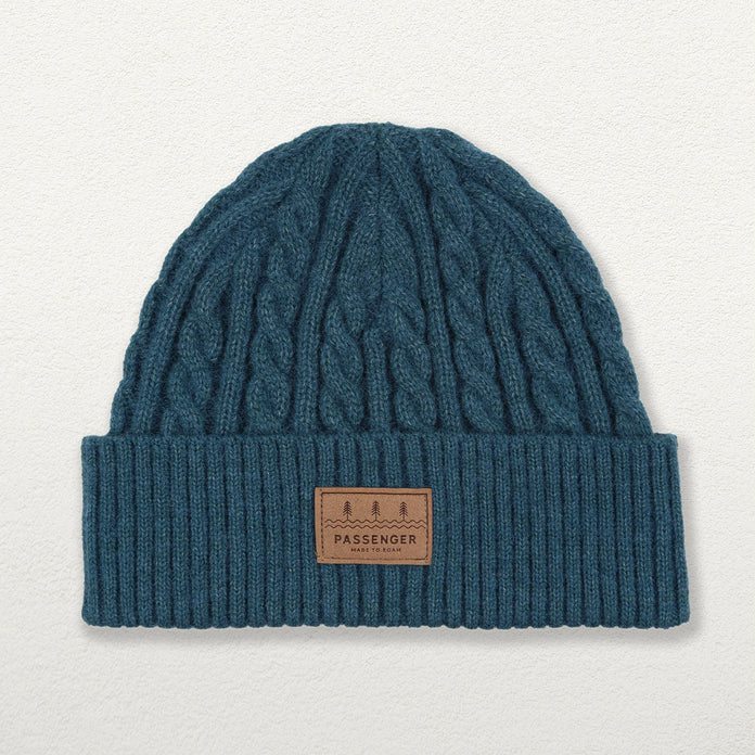 Fireside Cable Knit Beanie - Storm Green