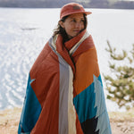 Nomadic Recycled Sherpa  Blanket - Turquoise/ Rust