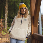 Maine Hooded Recycled Sherpa Fleece - Oatmeal