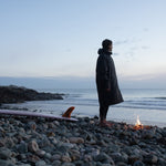 Escapism Recycled Towel Lined Changing Robe - Black