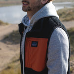 Calgary Recycled Sherpa Fleece Vest - Black/Rust