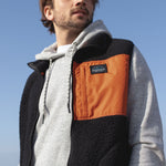 Calgary Recycled Sherpa Fleece Vest - Black/Rust