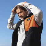 Calgary Recycled Sherpa Fleece Vest - Black/Rust