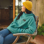 Maine Hooded Recycled Sherpa Fleece - Ocean Green