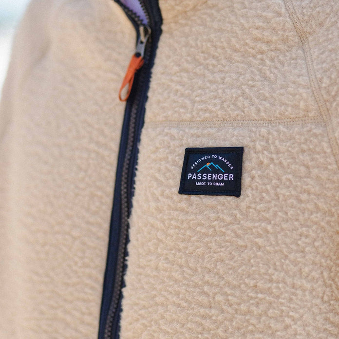 Tripper Full Zip Recycled Sherpa Fleece - Oatmeal