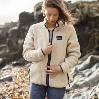 Fairbanks Full Zip Recycled Sherpa Fleece - Oatmeal