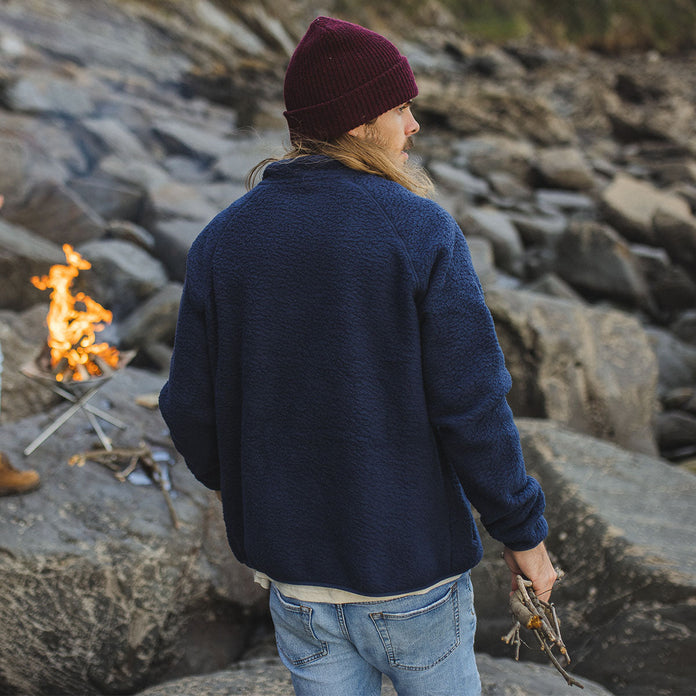 Tripper Full Zip Recycled Sherpa Fleece - Navy