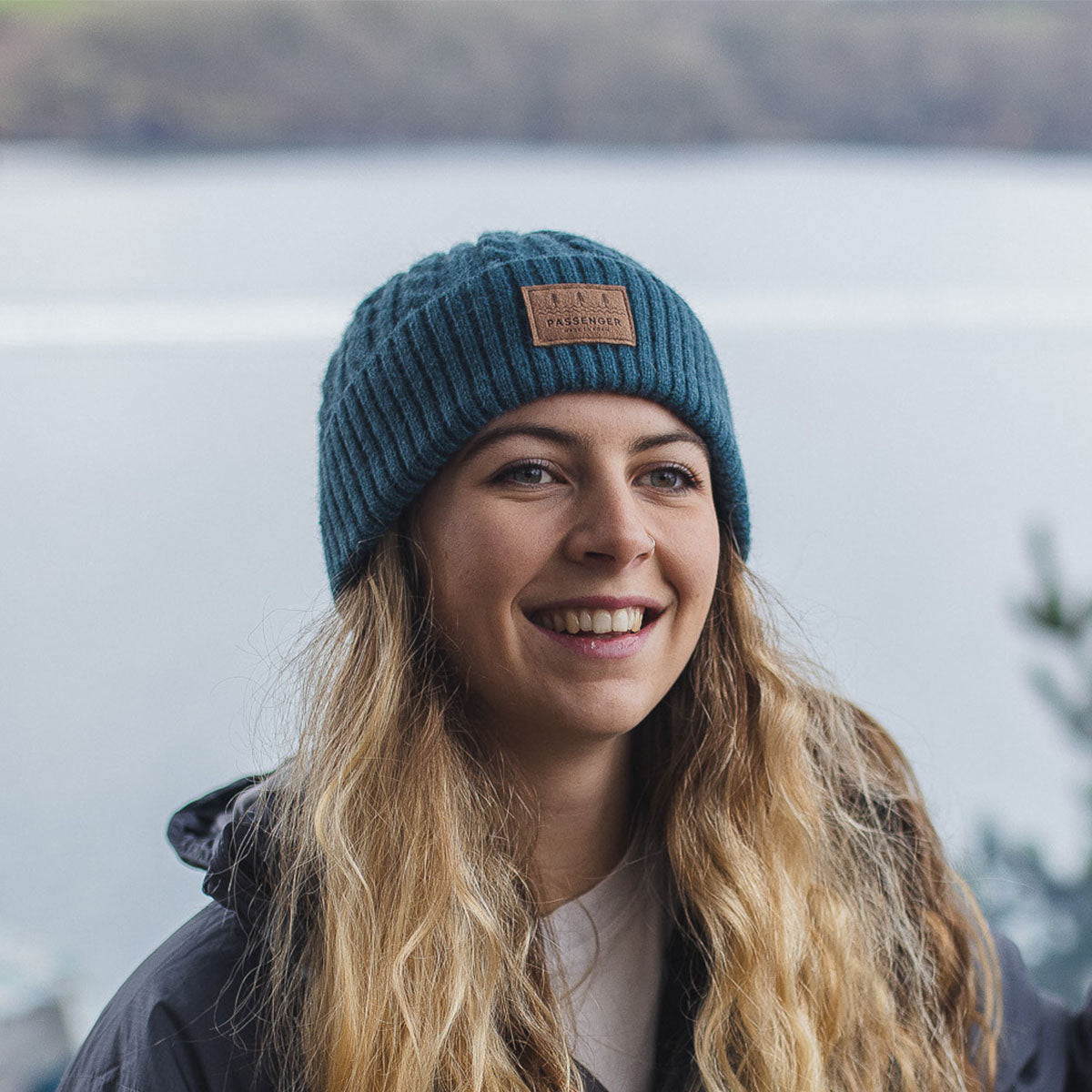 Fireside Cable Knit Beanie - Storm Green