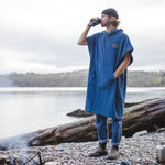 Vancho Oversized Recycled Polar Fleece Poncho - Ensign Blue