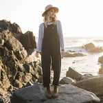 Lazy Day Recycled Dungarees - Charcoal (Woven)