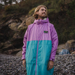 Roaming Sherpa Lined Changing Robe - Viridian Green/Orchid