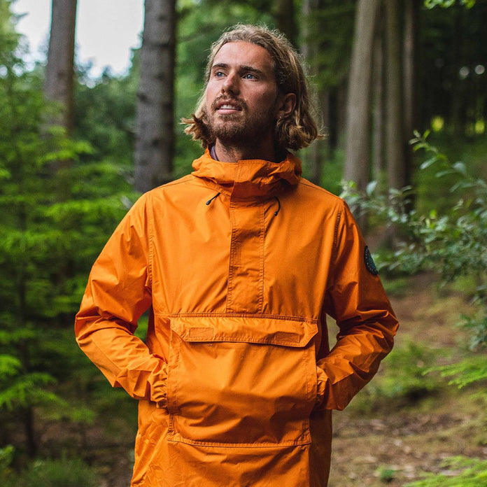Aleutia Recycled 1/4 Zip Anorak - Sunrise Orange
