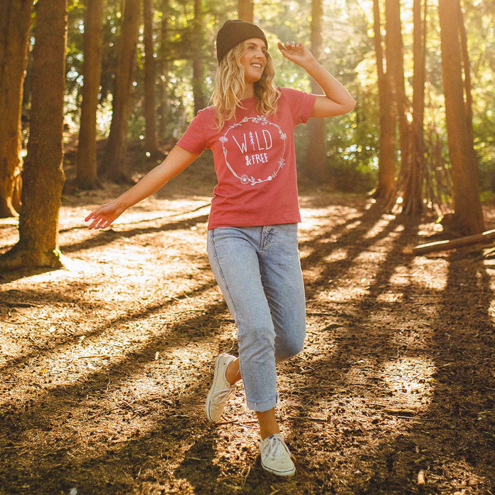 Wild & Free Recycled Cotton T-Shirt - Rose