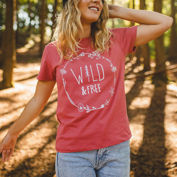 Wild & Free Recycled Cotton T-Shirt - Rose