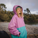 Roaming Sherpa Lined Changing Robe - Viridian Green/Orchid
