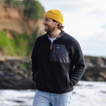 Offgrid 1/4 Zip Recycled Sherpa Fleece - Black