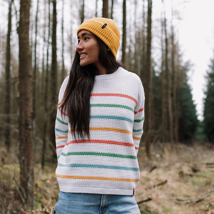 Lakewood Knitted Jumper - White Stripe