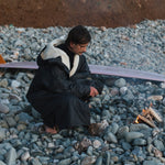 Escapism Recycled Sherpa Lined Changing Robe - Black