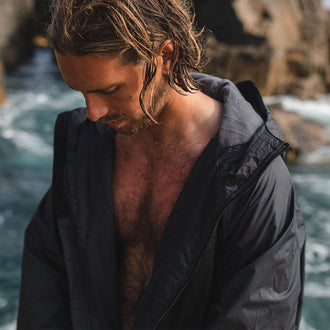 Male_Escapism Towel Lined Changing Robe - Black