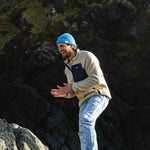 Offgrid 1/4 Zip Recycled Sherpa Fleece - Oatmeal/Navy