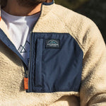 Offgrid 1/4 Zip Recycled Sherpa Fleece - Oatmeal/Navy