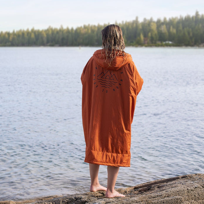 Escapism Recycled Sherpa Lined Changing Robe - Rust