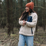 Home 1/4 Zip Recycled Sherpa Fleece - Oatmeal