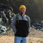 Set Off 1/4 Zip Recycled Polar Fleece - Grey Marl/ Black