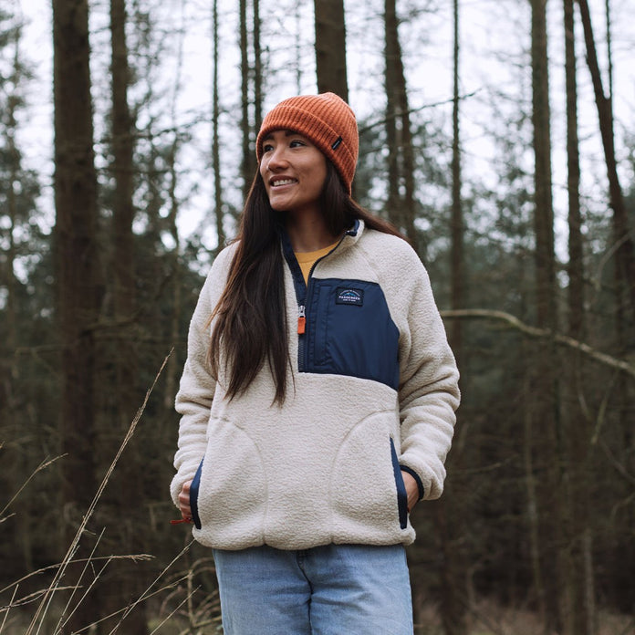 Home 1/4 Zip Recycled Sherpa Fleece - Oatmeal