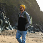 Set Off 1/4 Zip Recycled Polar Fleece - Grey Marl/ Black