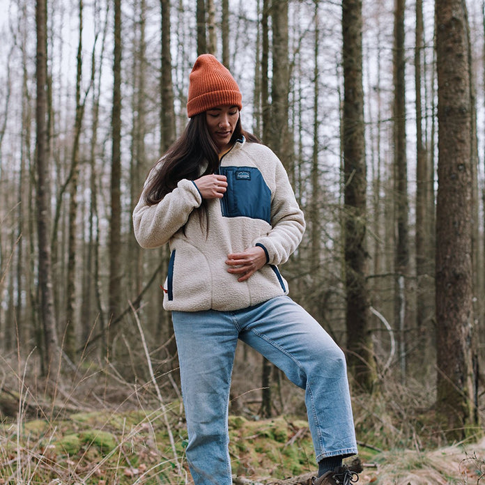 Home 1/4 Zip Recycled Sherpa Fleece - Oatmeal