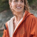 Escapism Recycled Sherpa Lined Changing Robe - Rust