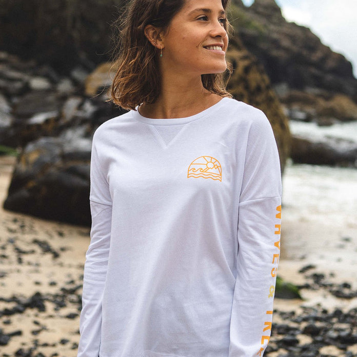 Coos Bay Recycled LS T-Shirt - White