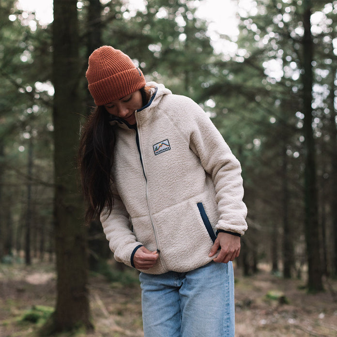 North Coast Full Zip Recycled Sherpa Fleece - Oatmeal