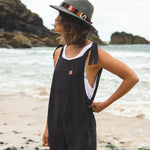 Lazy Day Recycled Dungarees - Charcoal (Woven)