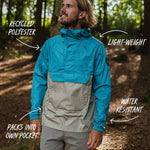 Aleutia Recycled 1/4 Zip Anorak - Larkspur Blue