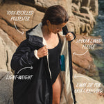 Escapism Recycled Sherpa Lined Changing Robe - Black