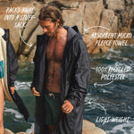 Escapism Recycled Towel Lined Changing Robe - Black