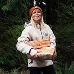 Maine Hooded Recycled Sherpa Fleece - Oatmeal