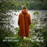 Escapism Recycled Sherpa Lined Changing Robe - Rust