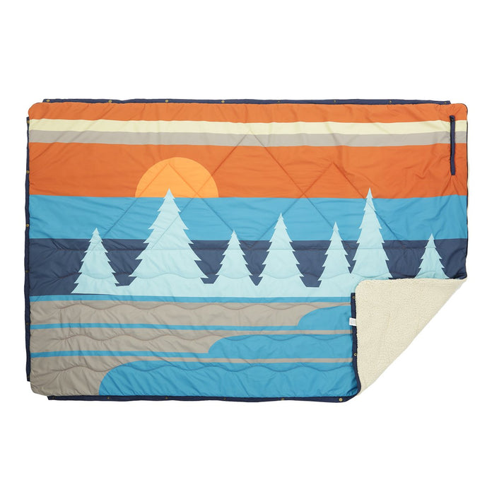 Nomadic Recycled Sherpa  Blanket - Turquoise/ Rust