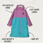 Roaming Sherpa Lined Changing Robe - Viridian Green/Orchid