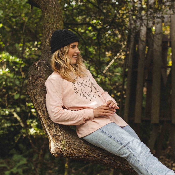 Forever Roaming Hemp LS T-Shirt - Peachy Pink