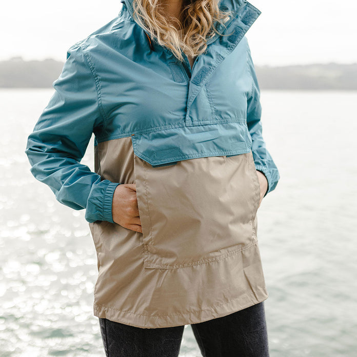 Aleutia Recycled 1/4 Zip Anorak - Larkspur Blue