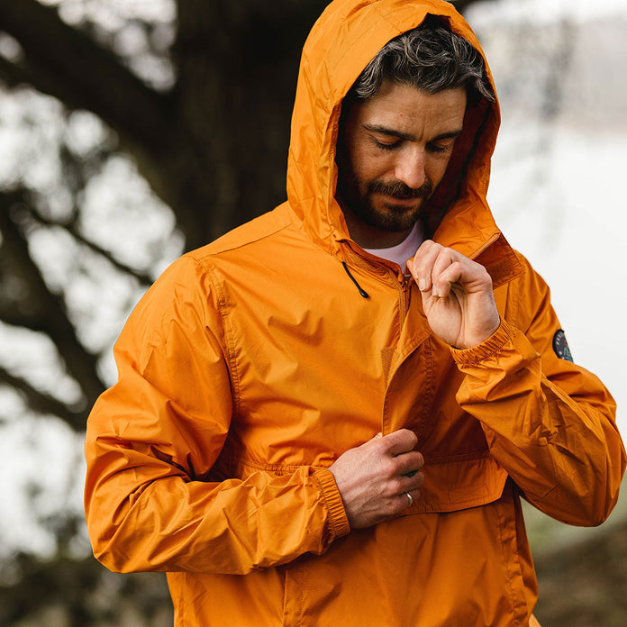 Aleutia Recycled 1/4 Zip Anorak - Sunrise Orange